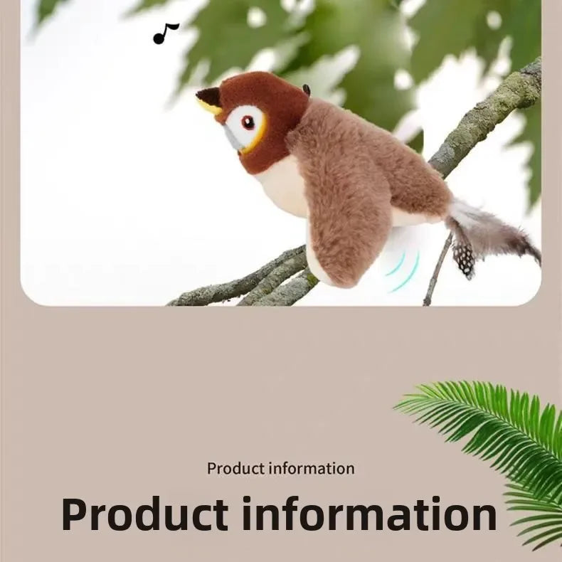 Interactive Plush Bird Cat Toy