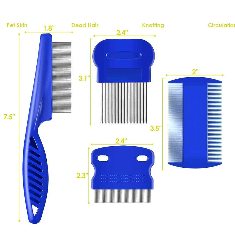 Pet Grooming Comb Set – 4 Pieces