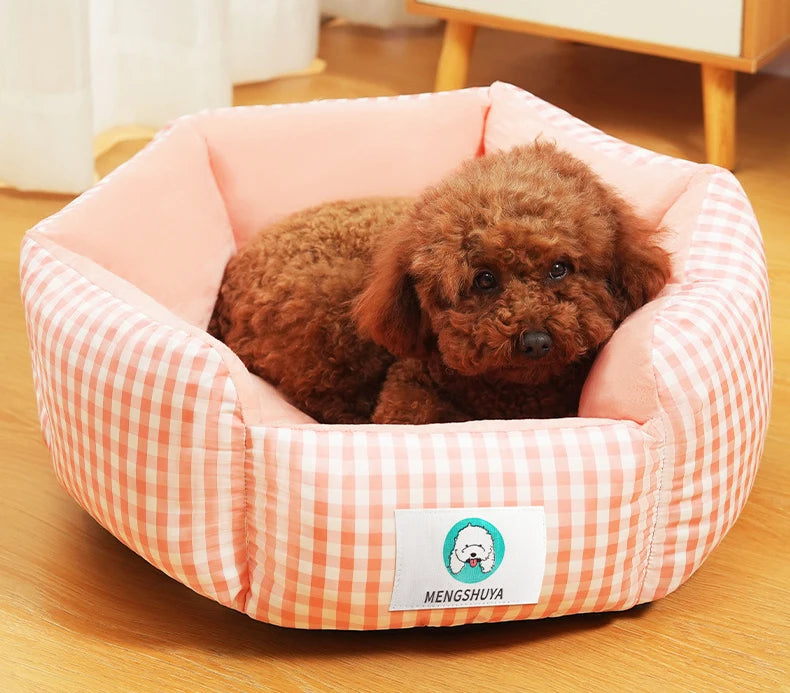 Luxury Pet Bed – Soft Cotton Square Bed for Dogs and Cats