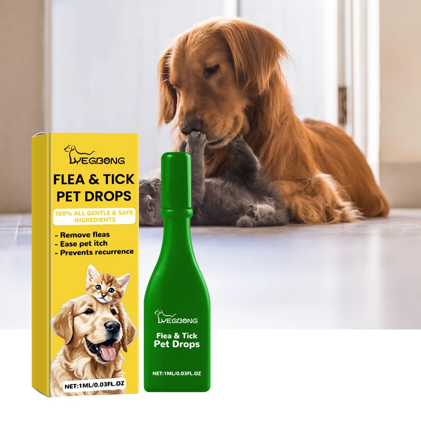 Anti-Flea & Tick Drops for Dogs and Cats