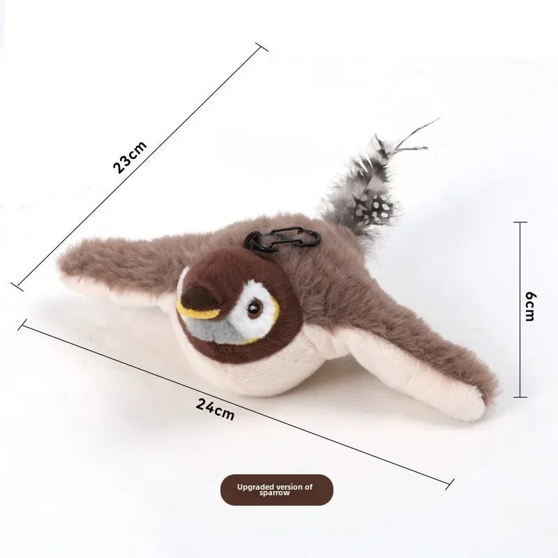 Interactive Plush Bird Cat Toy