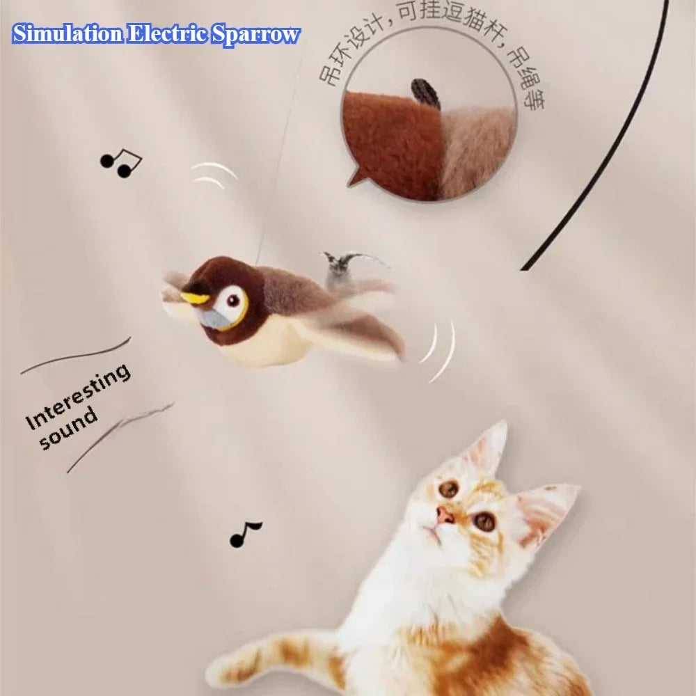 Interactive Plush Bird Cat Toy