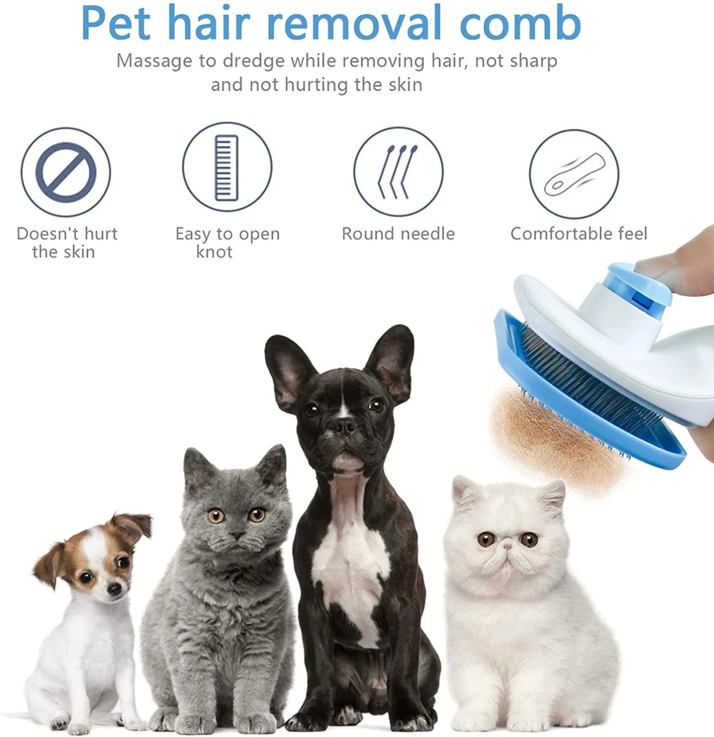 Self-Cleaning Pet Hair Remover Brush
