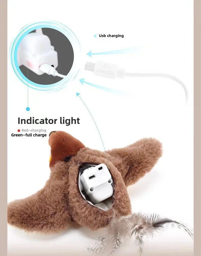 Interactive Plush Bird Cat Toy