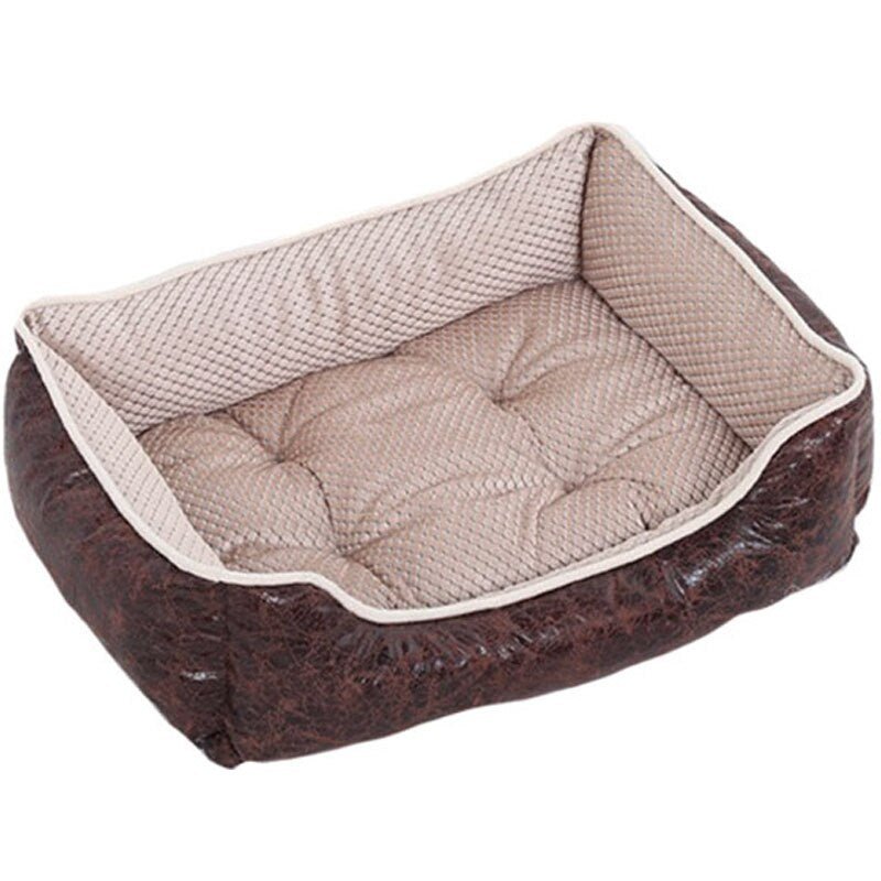 Cat Dog Bed Winter Warm Pet Sofa Waterproof Leather Kennel House Removable Mat For Small Medium Large Dogs Pets Sleeping Beds-1