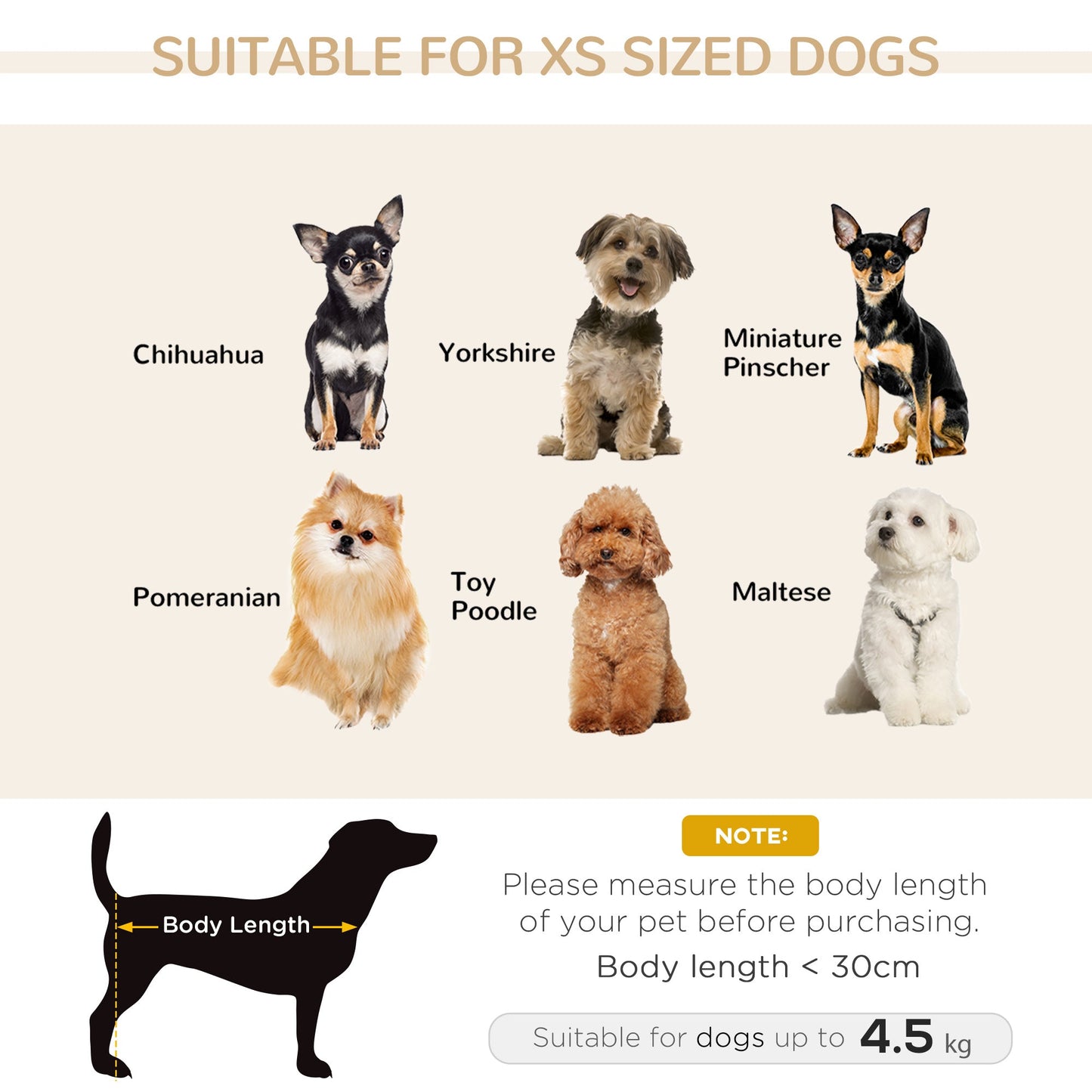 Dog Sofa Bed for XS-Sized Dogs, Cat Sofa with Soft Cushion, Pet Chair Lounge with Washable Cover, Removable Legs, Wooden Frame - Grey-3