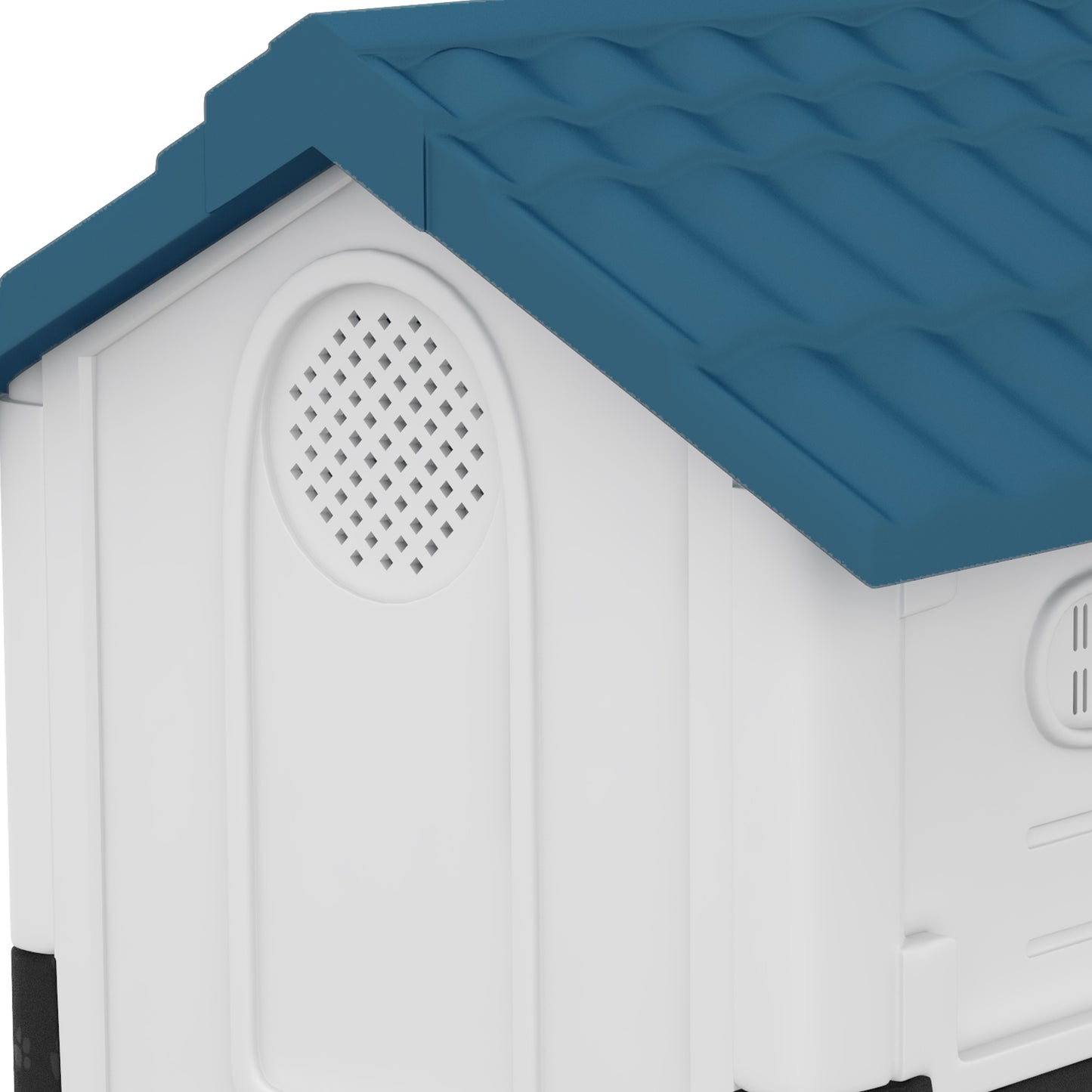 Plastic Dog Kennel with Windows, for Garden Patio, Miniature and Small Dogs, 80 x 69 x 76cm - Blue | PawHut-6