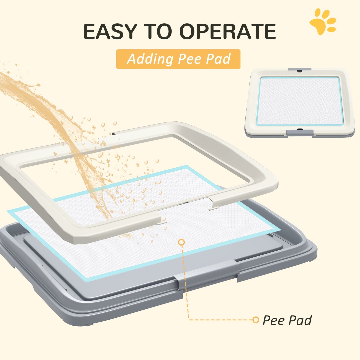 Dog Toilet Tray for Training Dogs, Dog Litter Tray for Indoor, Outdoor, 63 x 49 x 6cm-3