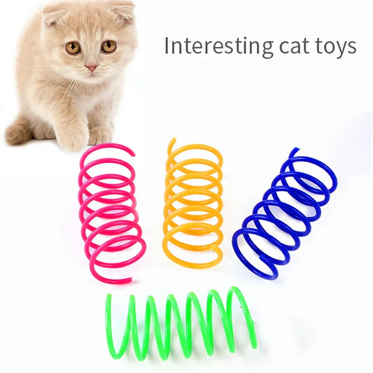 Bouncy Colorful Spring Cat Toys-0