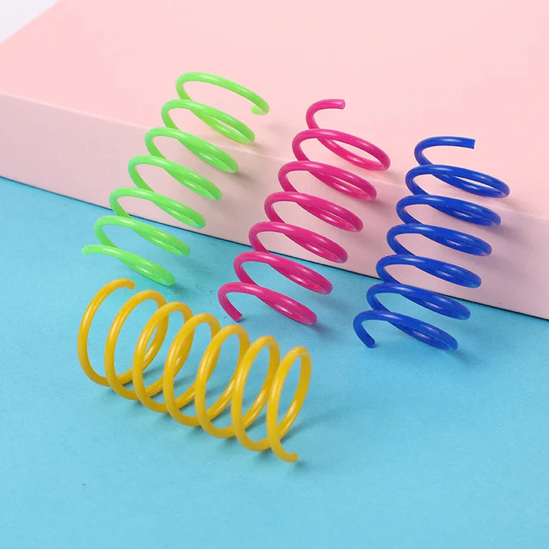 Bouncy Colorful Spring Cat Toys-1