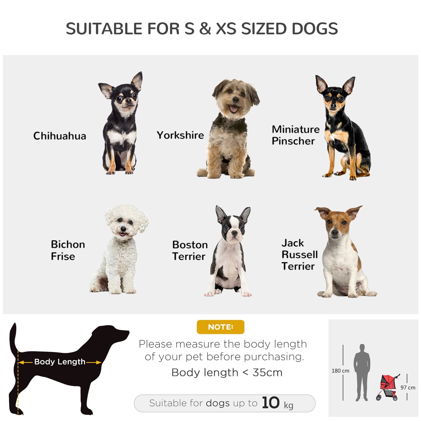 Pet Stroller Dog Pram Foldable Dog Pushchair Cat Travel Carriage w/ Wheels, Zipper Entry, for Small Pets, Red-3