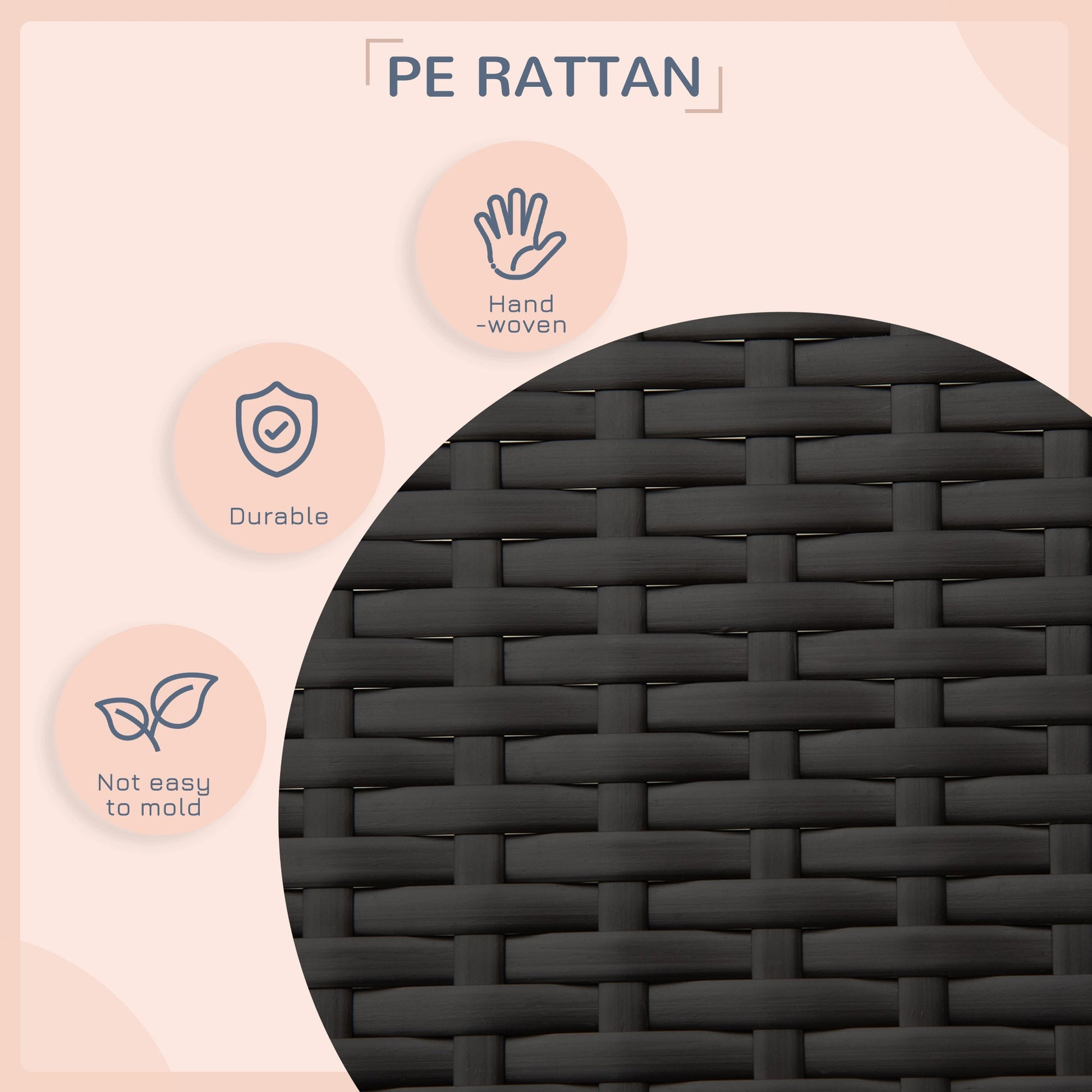 Rattan Dog House, Elevated Wicker Pet Bed Lounge with Removable Cushion and Canopy, for Small and Medium Dogs, 98 x 69 x 73cm - Grey-4