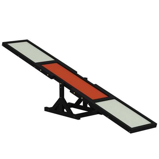 Wooden Pet Seesaw for Big Dogs, Dog Agility Equipment with Anti-Slip Surface - Black-0