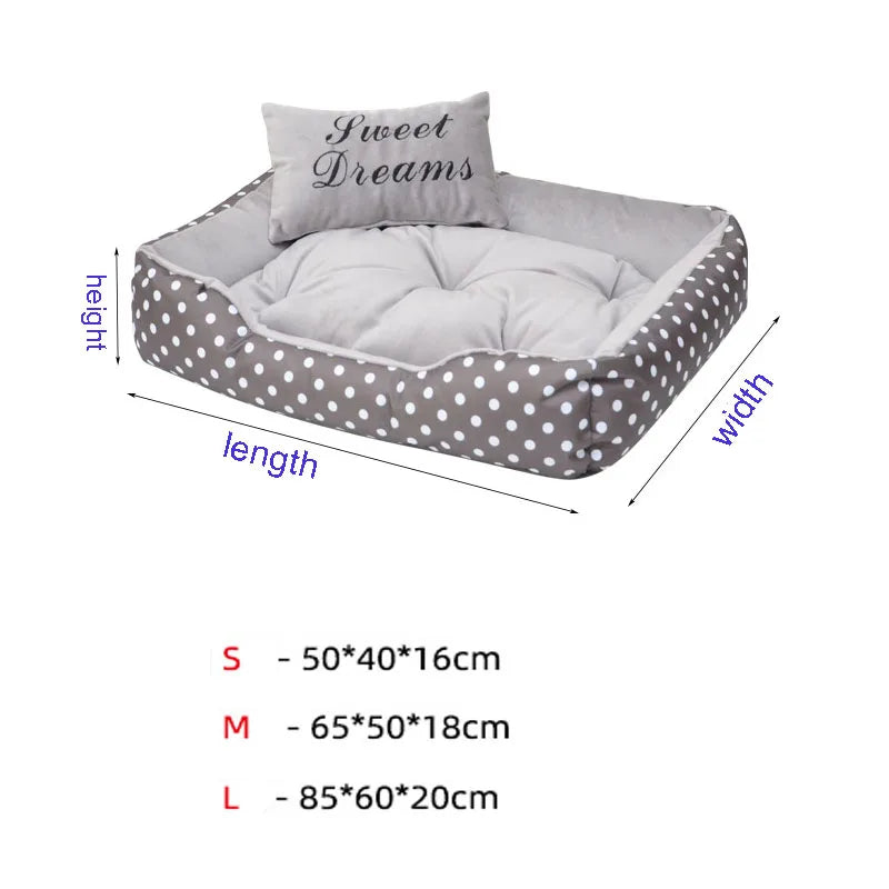 Polka Dot Dog Bed with Pillow