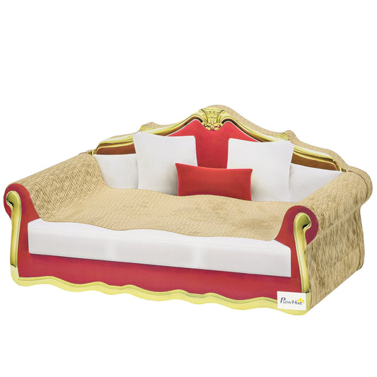 Cat Cardboard Scratcher, Lounge Sofa Bed with Catnip, 58 x 29.5 x 29cm-0