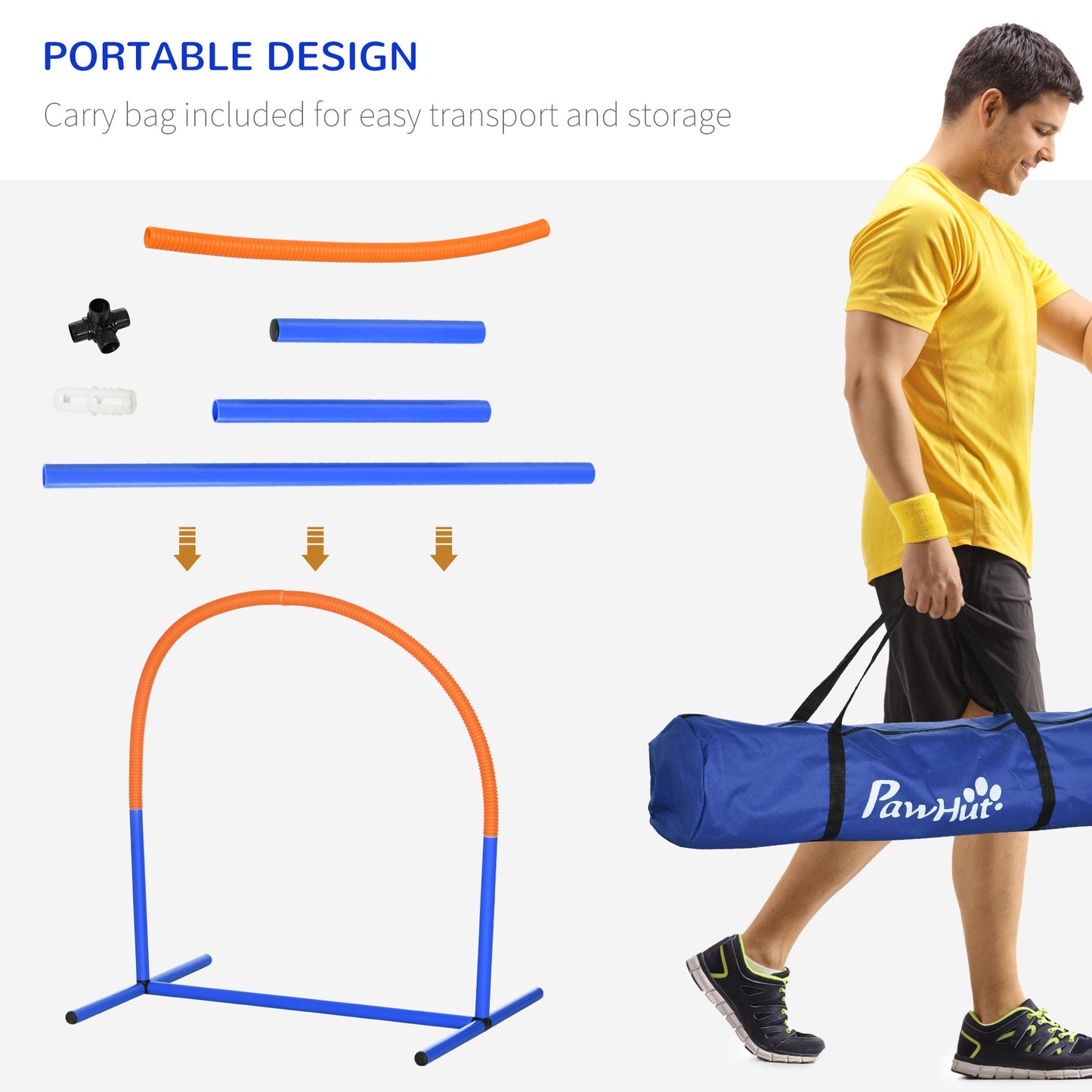 4PCs Portable Dog Agility Equipment Blue-3