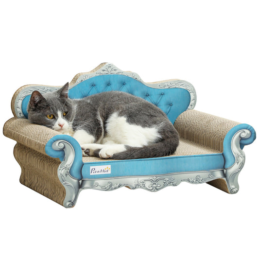 2-in-1 Cat Scratcher with Catnip for Indoor Cats, Light Blue-0