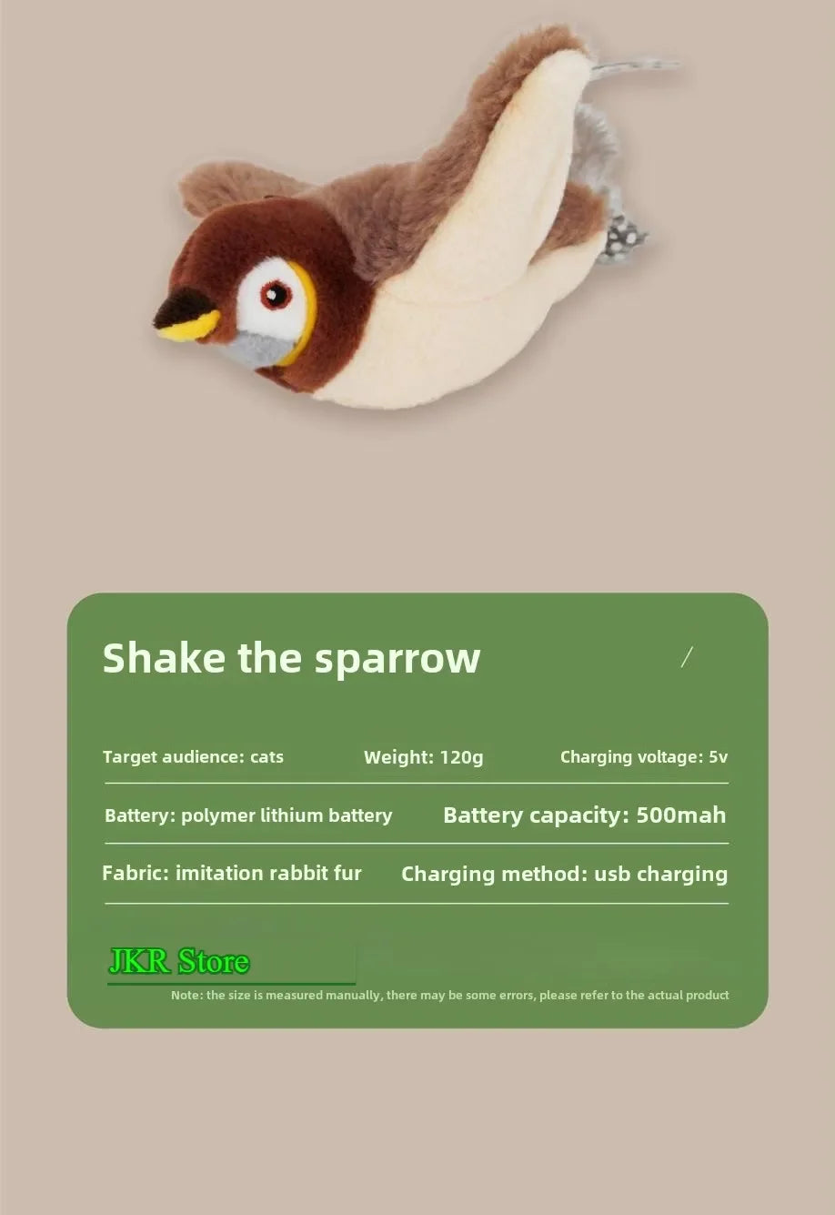 Interactive Plush Bird Cat Toy