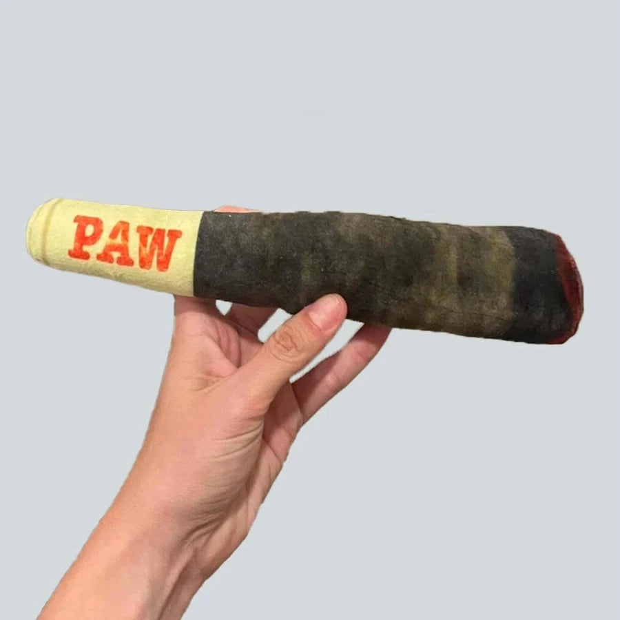 Funny Cigar Plush Dog Toy with Squeaker