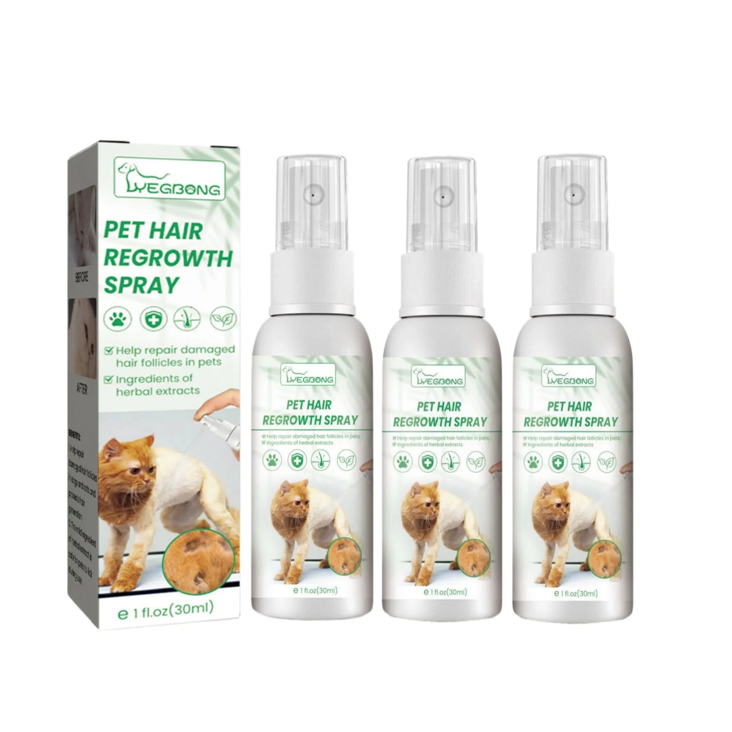 Pet Hair Regrowth Spray for Cats and Dogs - 30ml