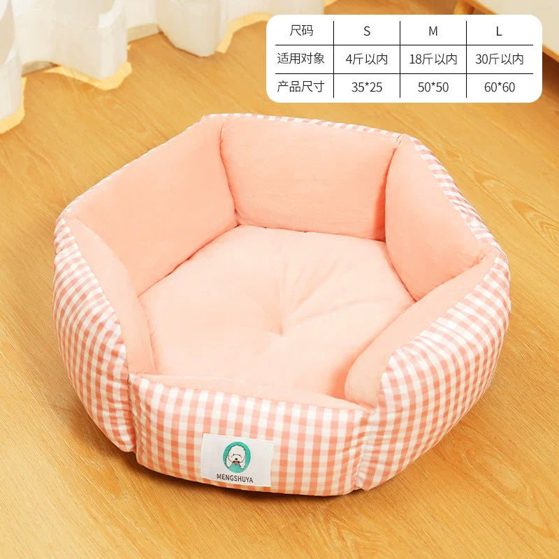 Luxury Pet Bed – Soft Cotton Square Bed for Dogs and Cats