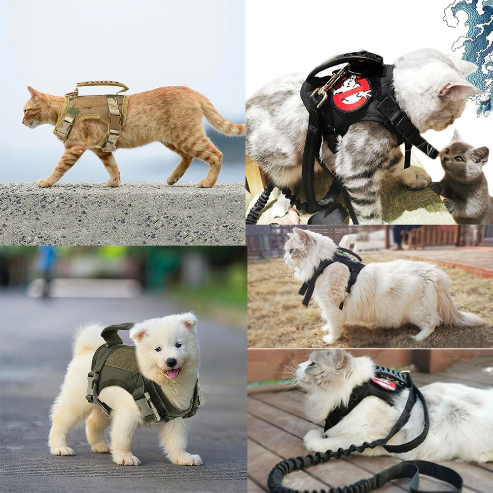 Tactical Cat & Small Dog Harness with Handle
