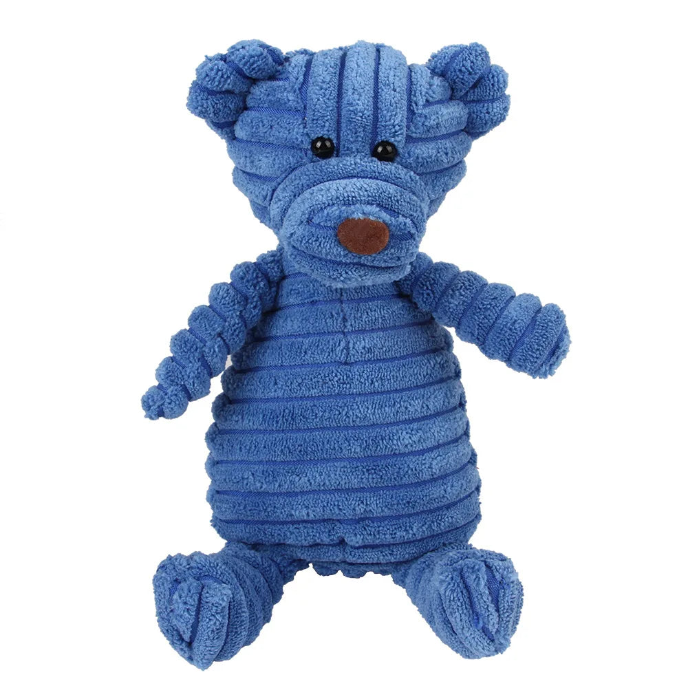 Corduroy Plush Dog Toy with Squeaker