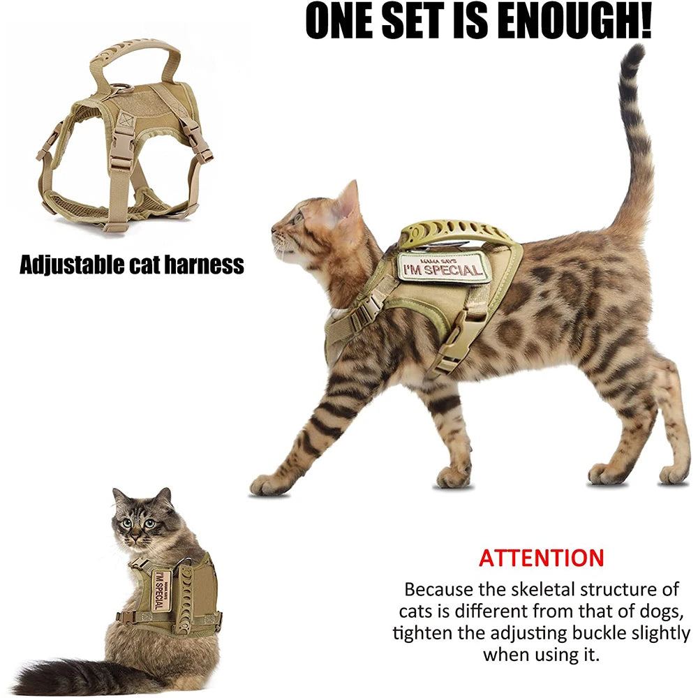 Tactical Cat & Small Dog Harness with Handle