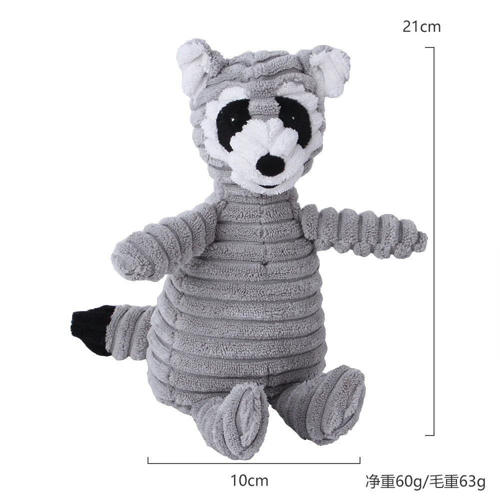 Corduroy Plush Dog Toy with Squeaker