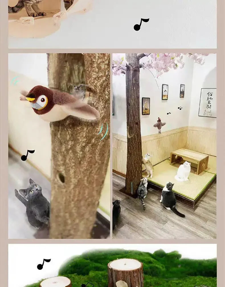 Interactive Plush Bird Cat Toy