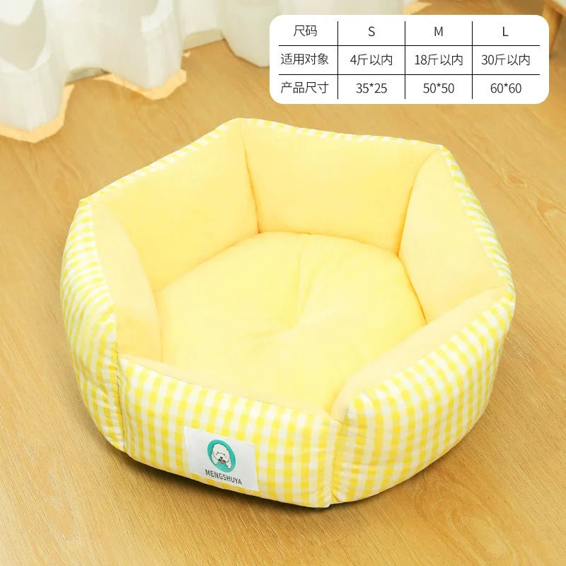 Luxury Pet Bed – Soft Cotton Square Bed for Dogs and Cats