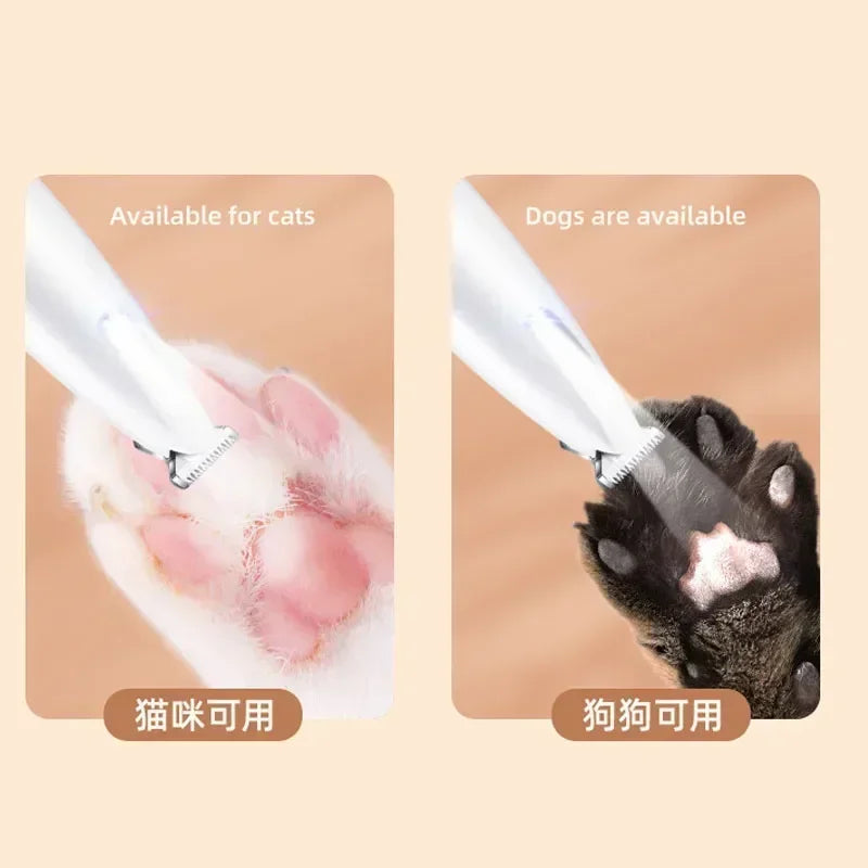 Rechargeable Pet Paw Trimmer with LED Light