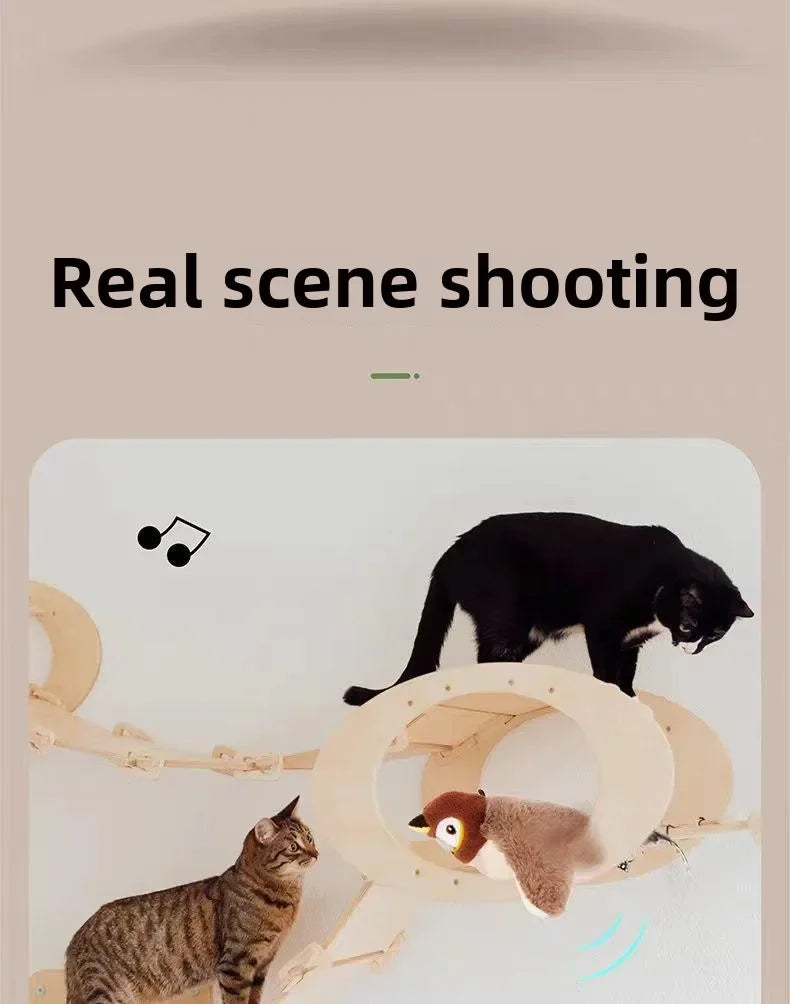 Interactive Plush Bird Cat Toy