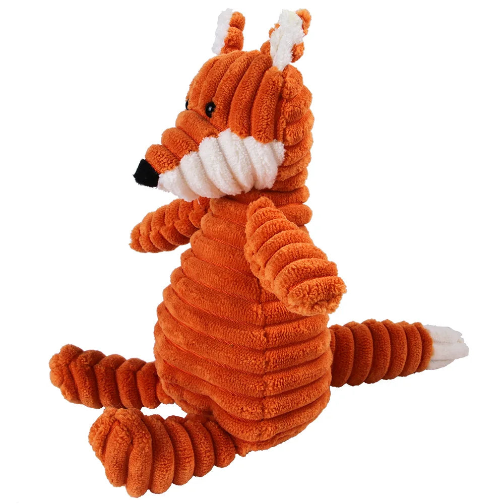 Corduroy Plush Dog Toy with Squeaker