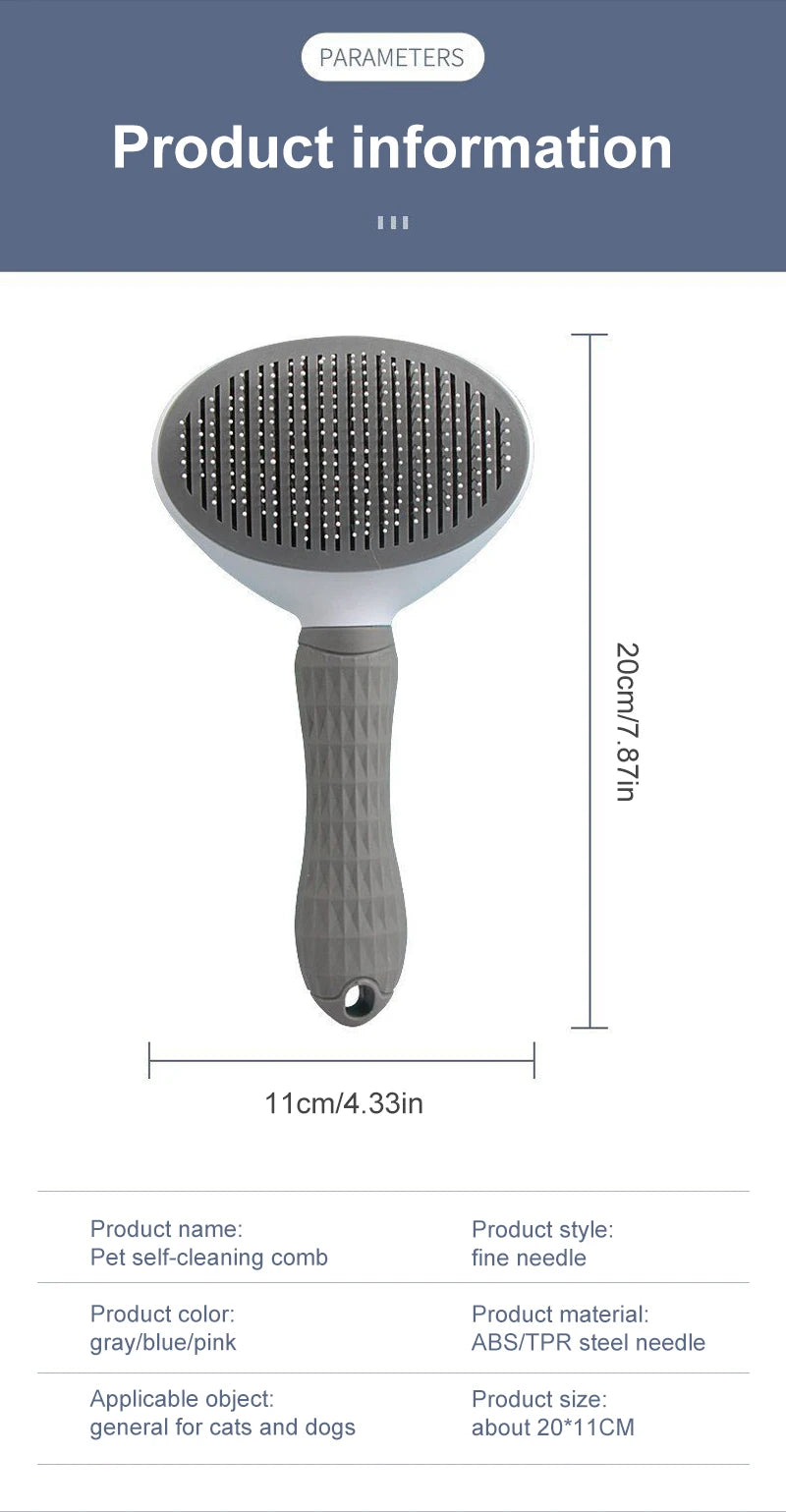 Self-Cleaning Pet Hair Remover Brush