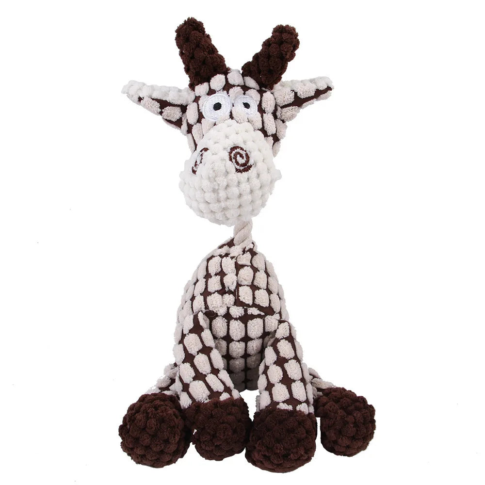 Corduroy Plush Dog Toy with Squeaker