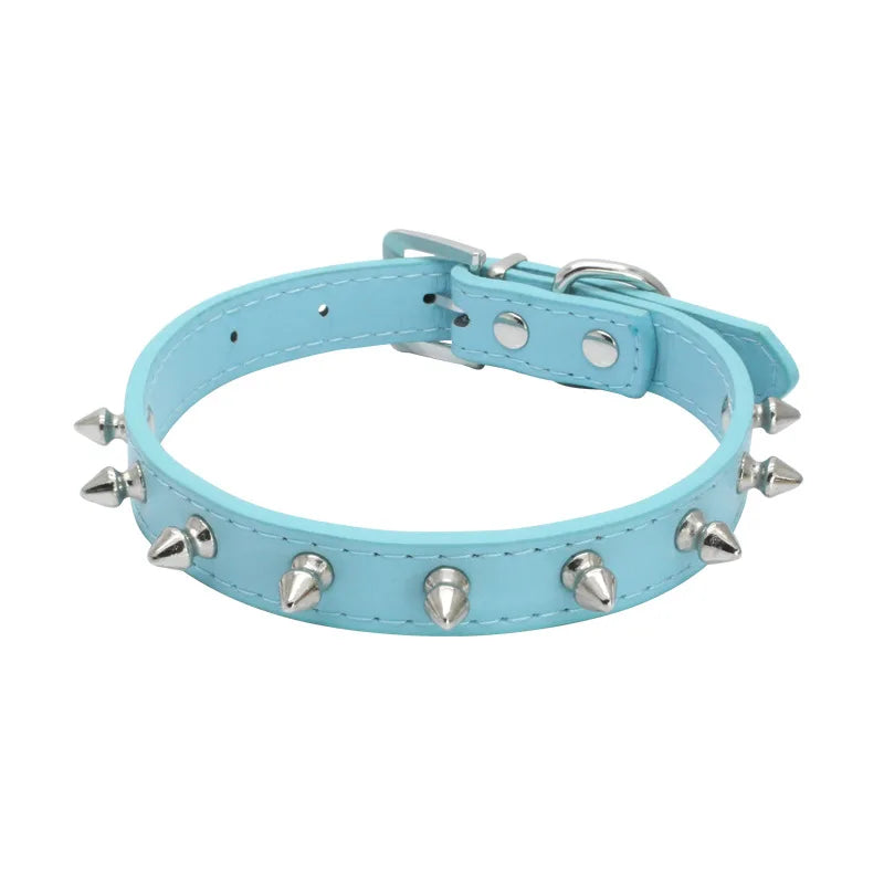 Spiked Pet Collar – Adjustable PU Leather Collar for Dogs & Cats