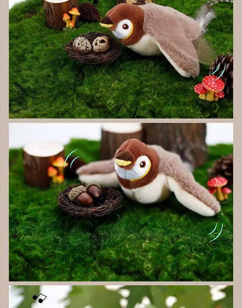 Interactive Plush Bird Cat Toy