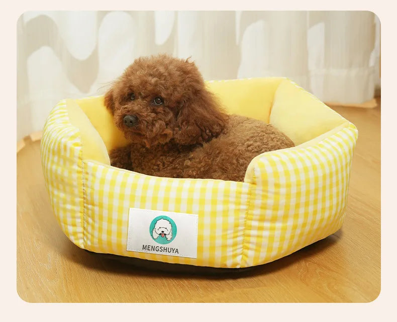 Luxury Pet Bed – Soft Cotton Square Bed for Dogs and Cats
