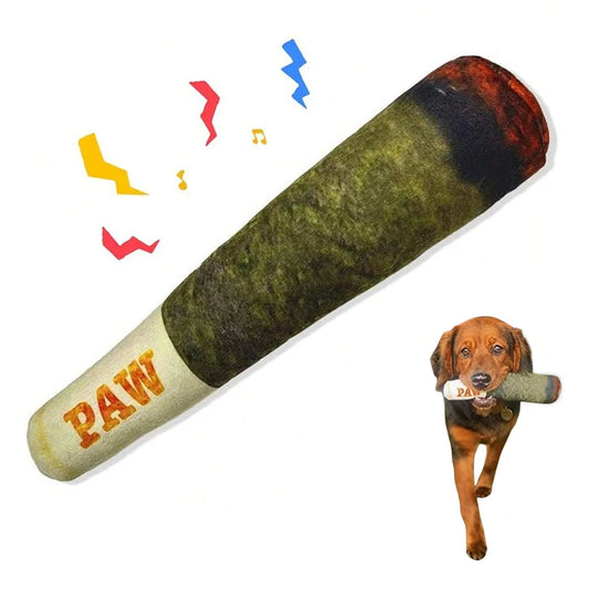 Funny Cigar Plush Dog Toy with Squeaker