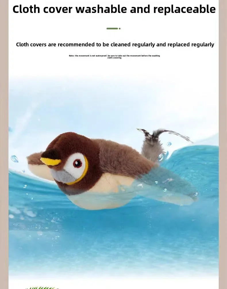 Interactive Plush Bird Cat Toy