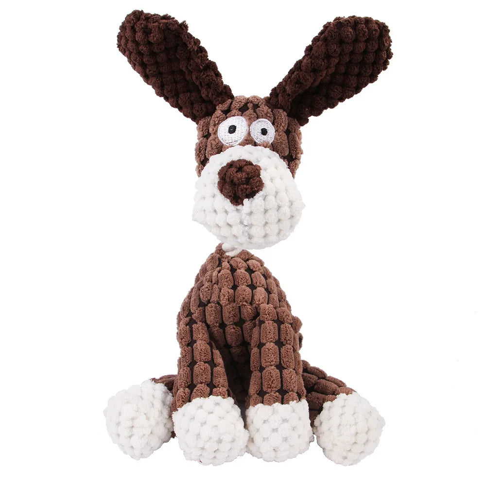 Corduroy Plush Dog Toy with Squeaker