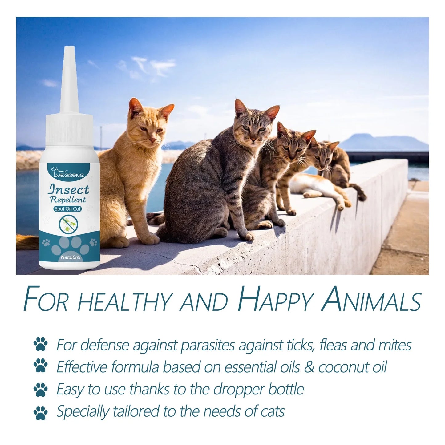 Pet Flea & Tick Killer Drops for Dogs and Cats