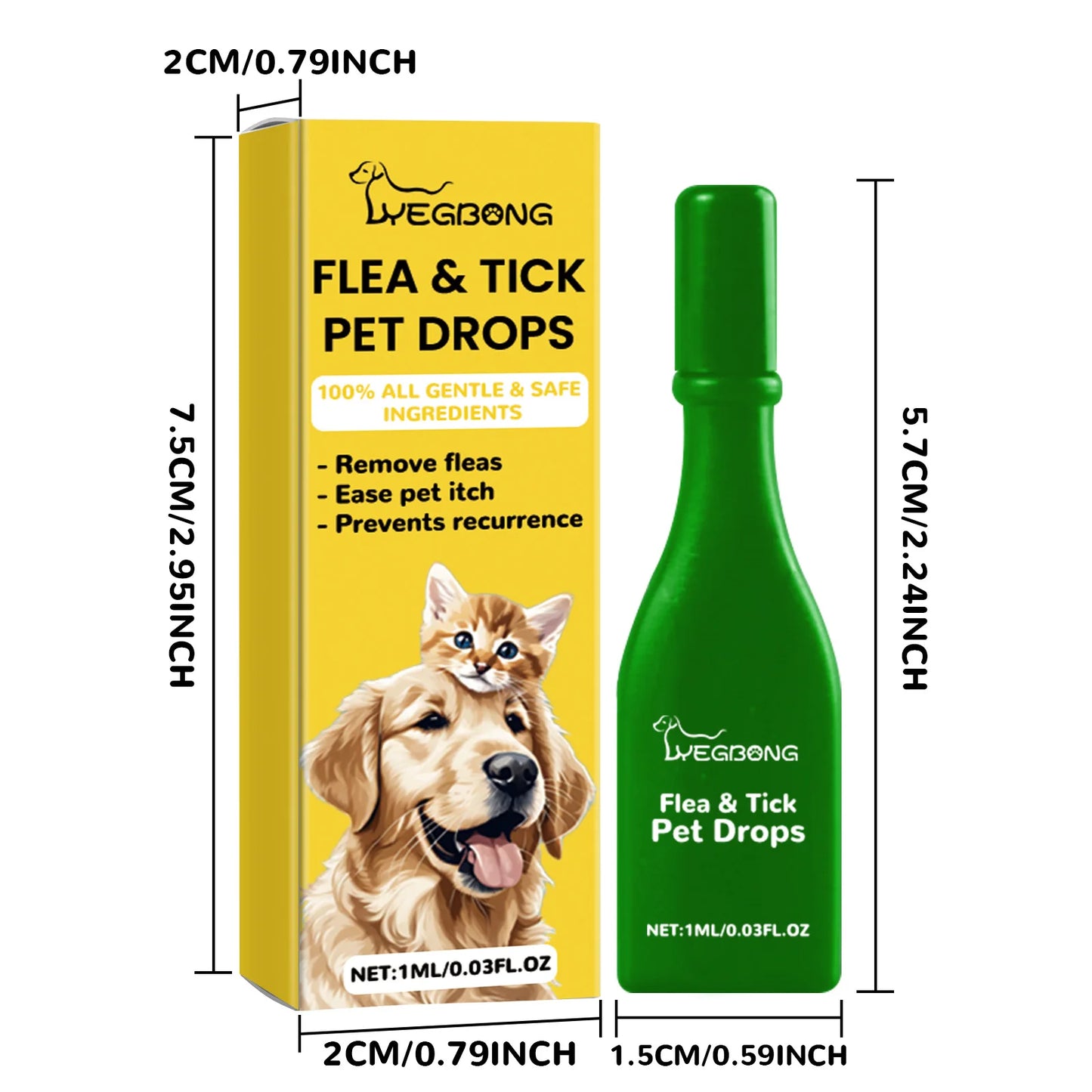 Anti-Flea & Tick Drops for Dogs and Cats