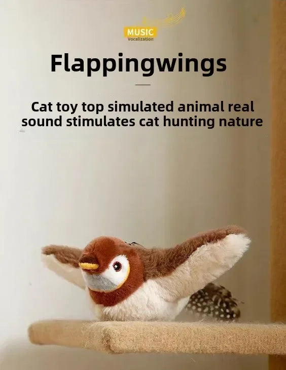 Interactive Plush Bird Cat Toy