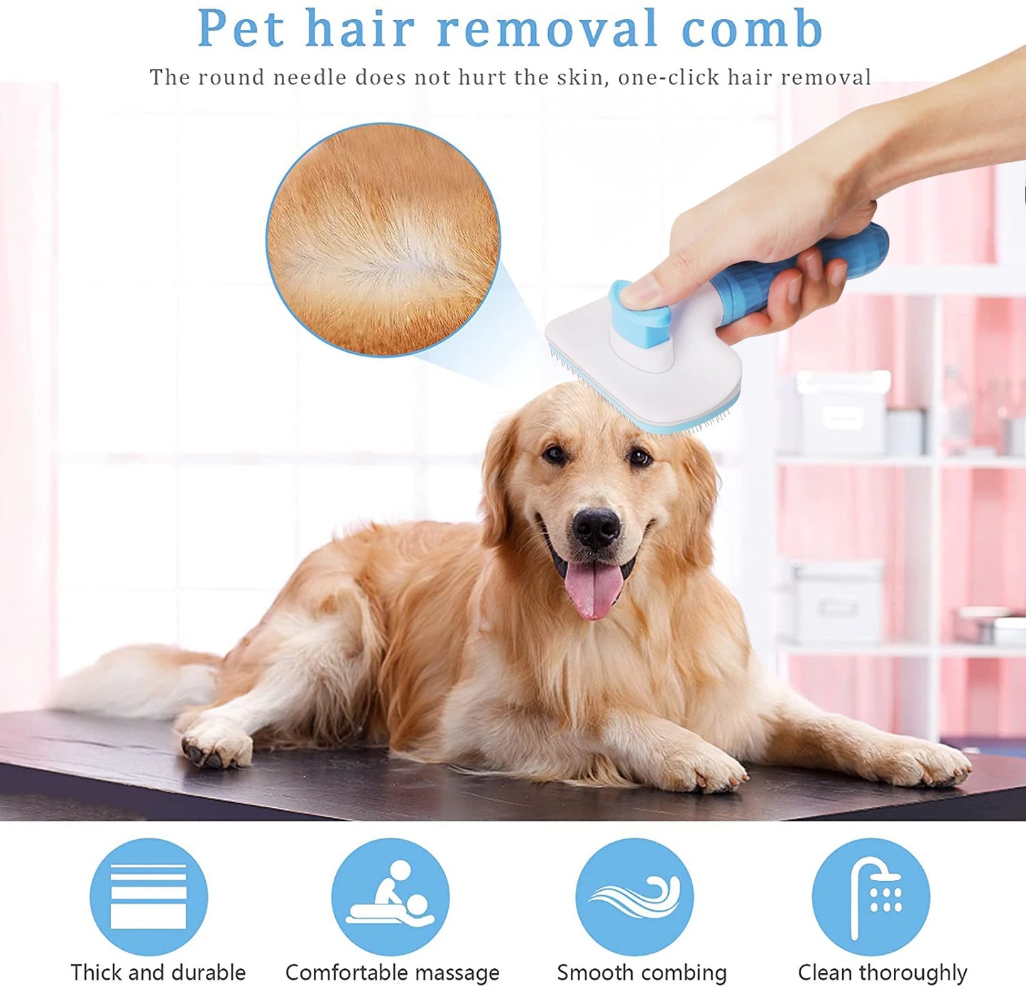 Self-Cleaning Pet Hair Remover Brush