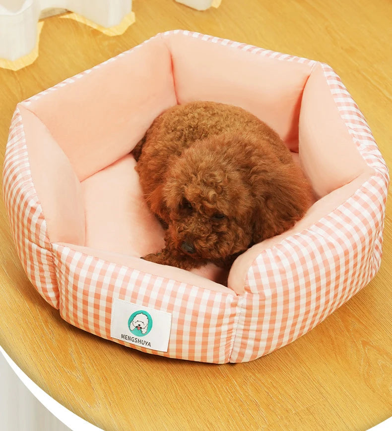 Luxury Pet Bed – Soft Cotton Square Bed for Dogs and Cats
