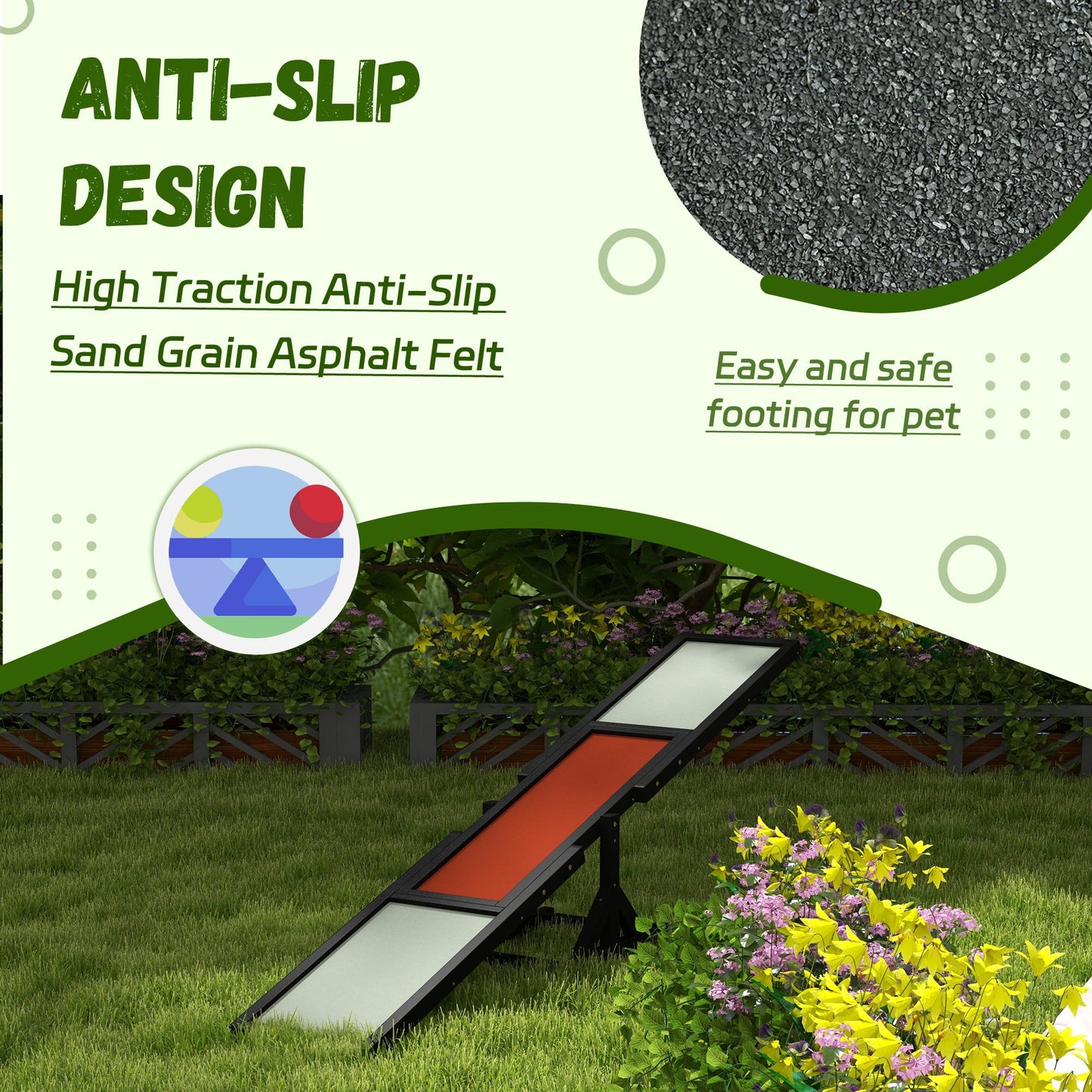 Wooden Pet Seesaw for Big Dogs, Dog Agility Equipment with Anti-Slip Surface - Black-4