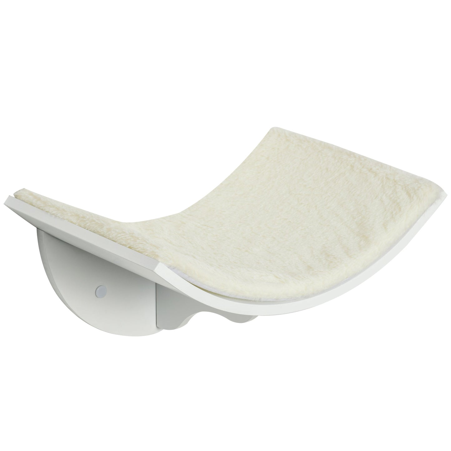 Wood Cat Shelves Wall-Mounted Shelter Curved Kitten Bed Cat Perch Climber Cat Furniture 41 x 28 x 21cm White-0