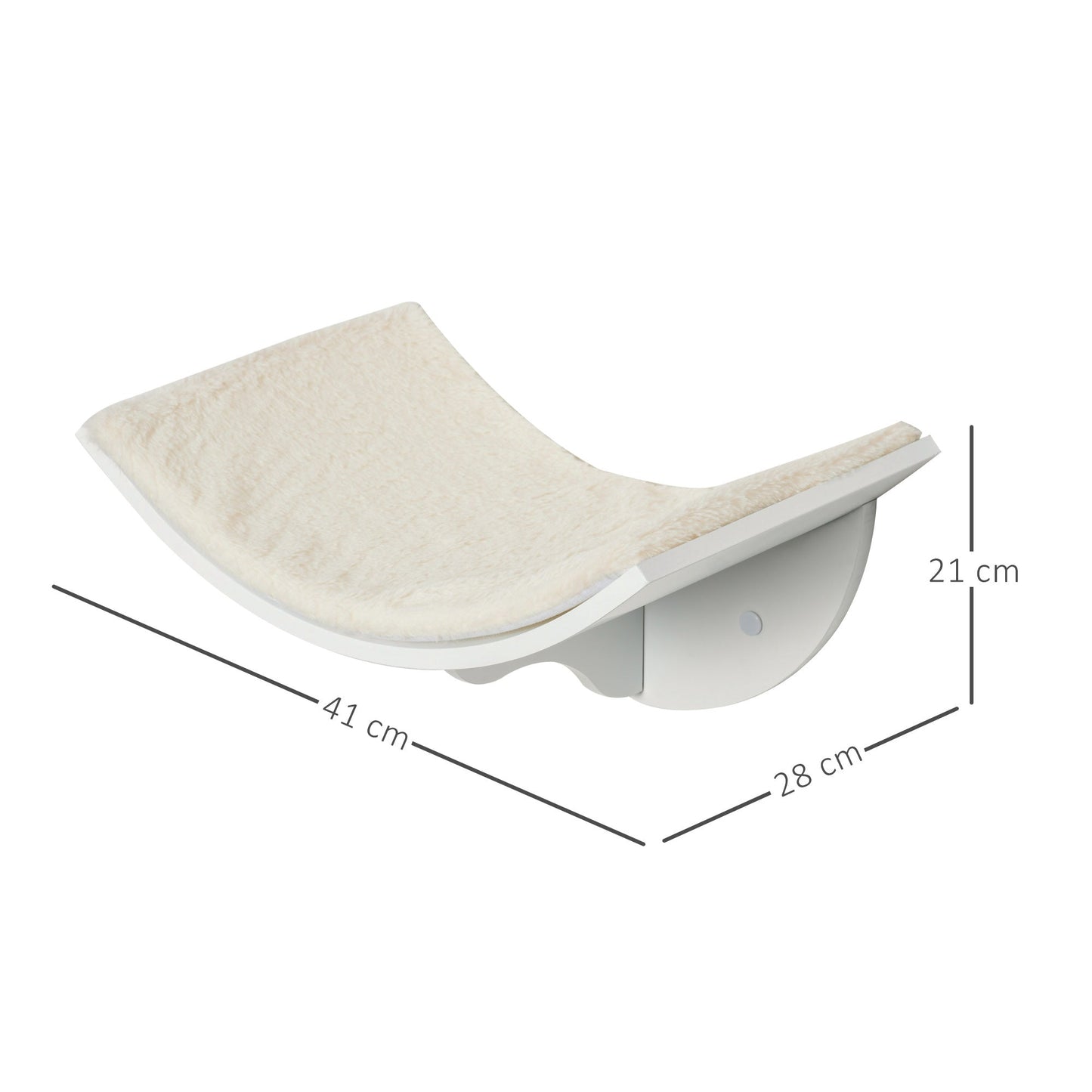 Wood Cat Shelves Wall-Mounted Shelter Curved Kitten Bed Cat Perch Climber Cat Furniture 41 x 28 x 21cm White-2